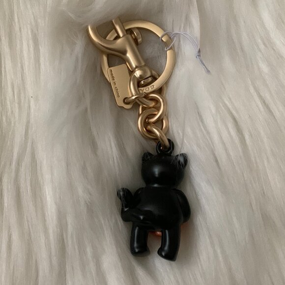 COACH 3D Black Cat Halloween Key Ring - Picture 3 of 3